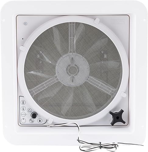 Miniatura 5 de RecPro Ventilador de ventilación de techo RV Vento Deluxe de 10 velocidades con sensor de lluvia  12 V  Control remoto  Anillo de adorno incluido