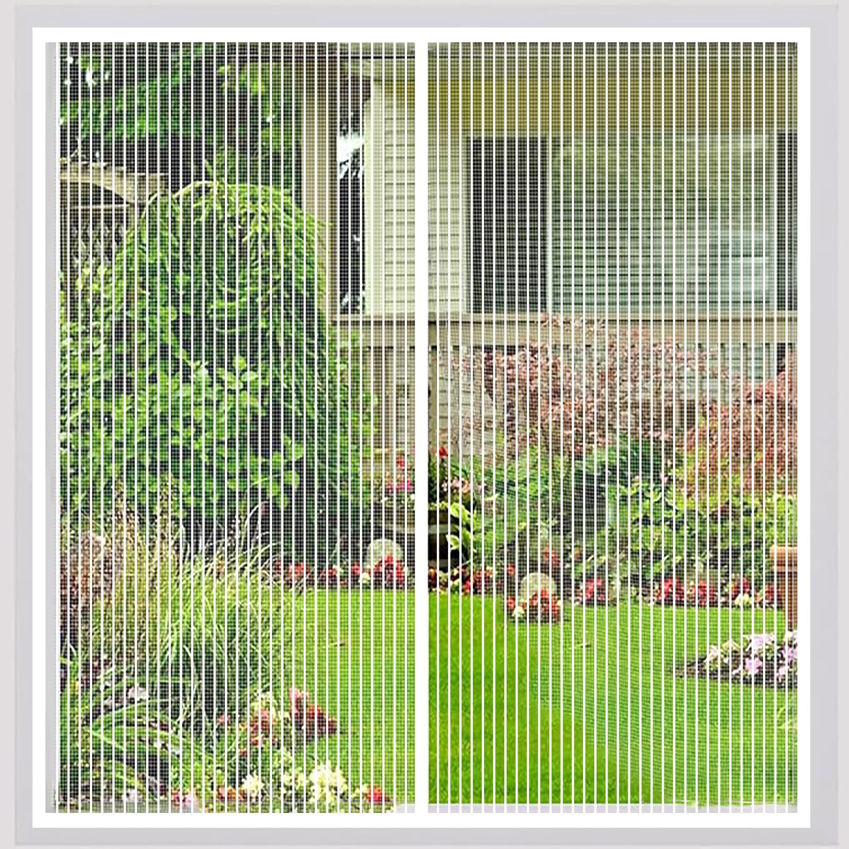 Lihuane White Insect Fly Window Screen 100 X 120 Cm Closes Automatically Mosquito Net & Bug Screen No Drilling Or Screwing For Windows Doors Patio, Cat-Proof,