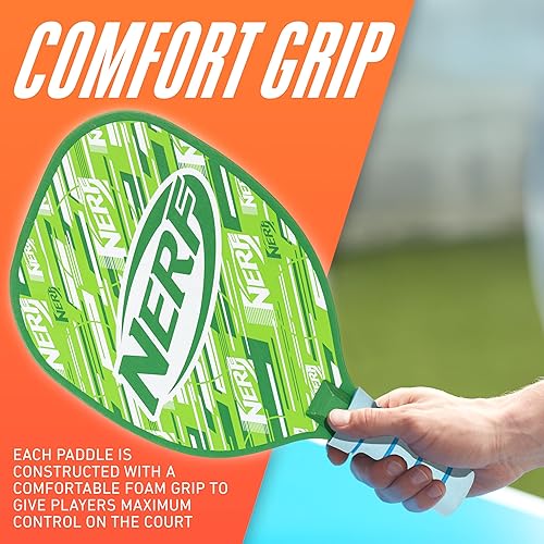 Miniatura 3 de NERF 2 Player Pickleball Paddle Set - Youth Pickleball Equipment Set - (2) Wooden Paddles with Foam Grips + (2) Outdoor Balls for Kids - Carry Bag