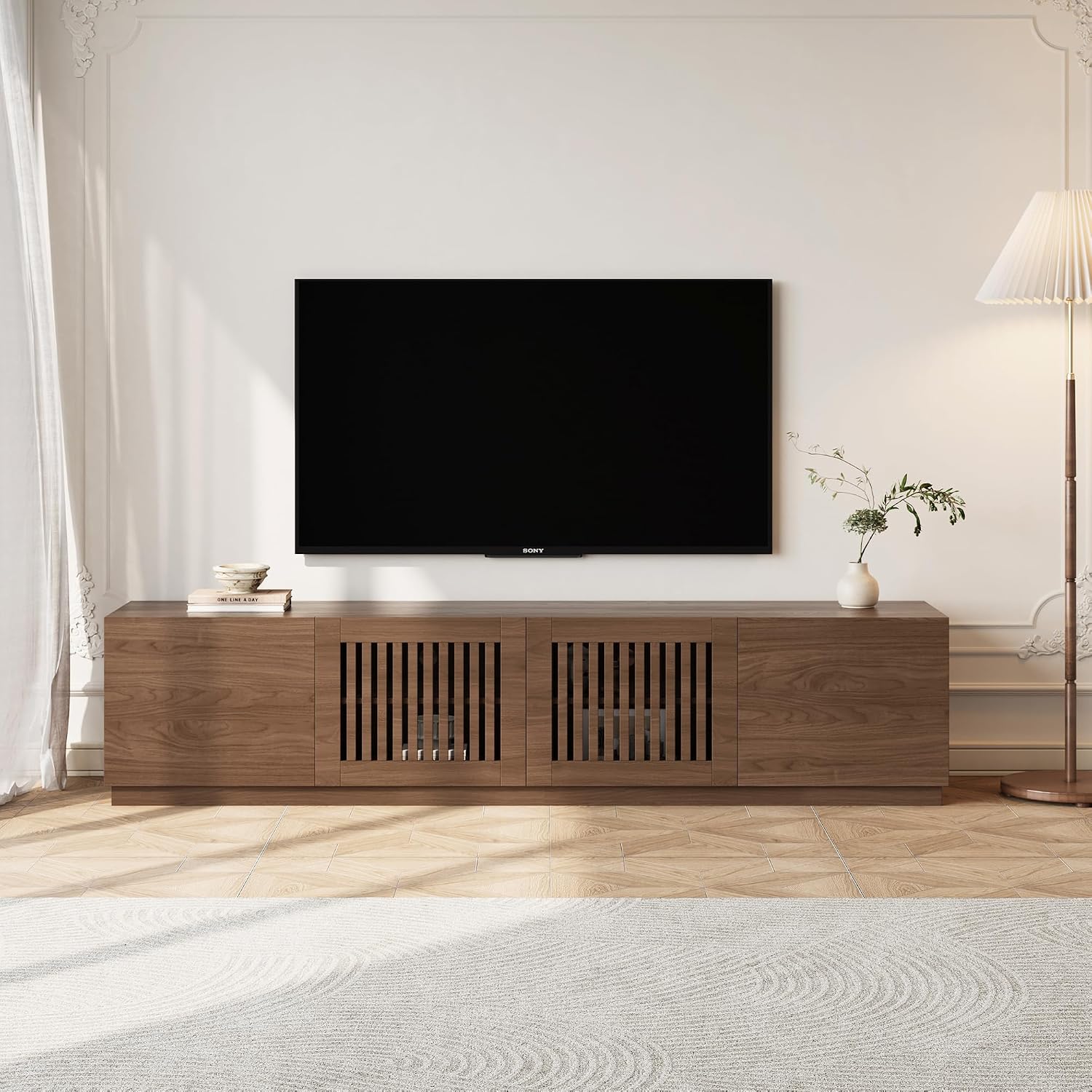 78.74" Mid-Century Modern TV Stand for TVs up to 75 inch - Entertainment Center with Storage, Wood TV Console, Media Console for Living Room Bedroom