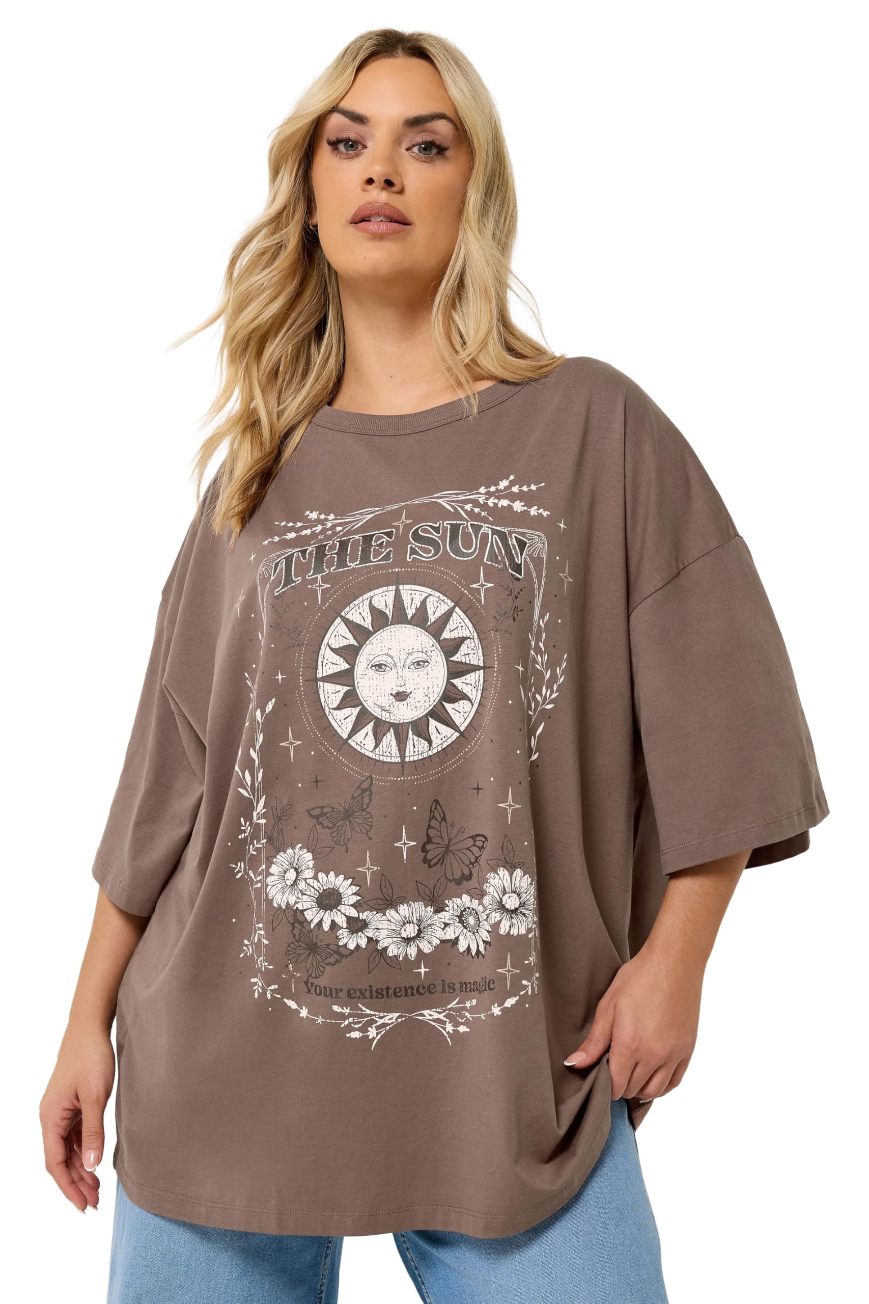 Yours - Women's T-Shirt - Size 22-24 - Chocolate