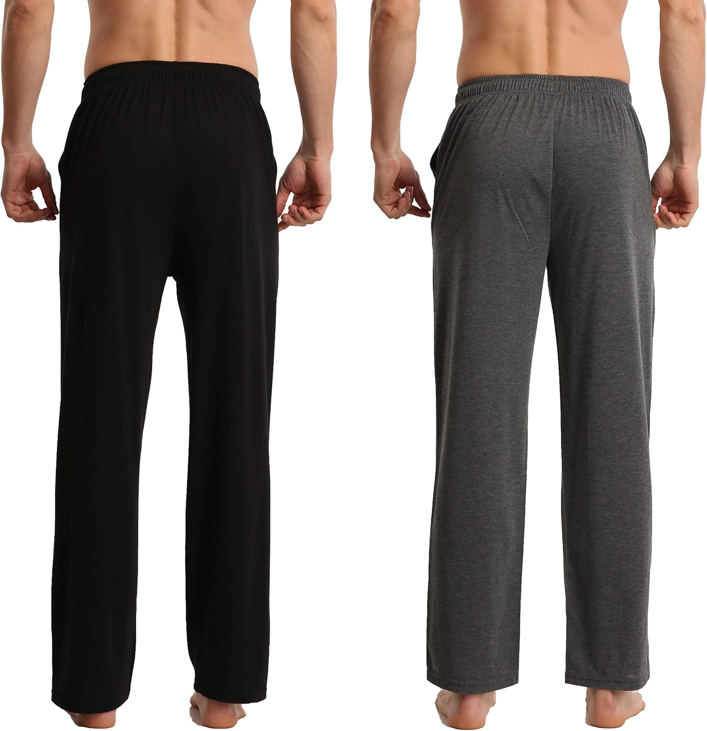 YUSHOW Mens Lounge Pants with Pockets 2 Pack Sleep Pajamas Pj Pants for Men Pjs Bottoms Casual Sleepwear - Image 2
