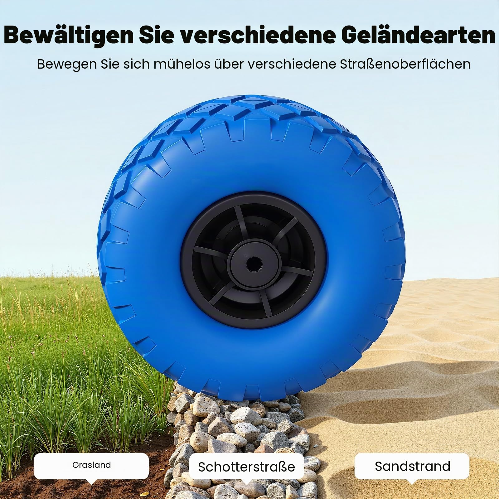 Heckräder Schlauchbooträder 25cm Reifendurchmesser, Edelstahl Schlauchboot Räder Transportieren Slipräder mit 150 kg Belastung, Boot Räder Transporträder für Schlauchbooten und Anhängern, Blau