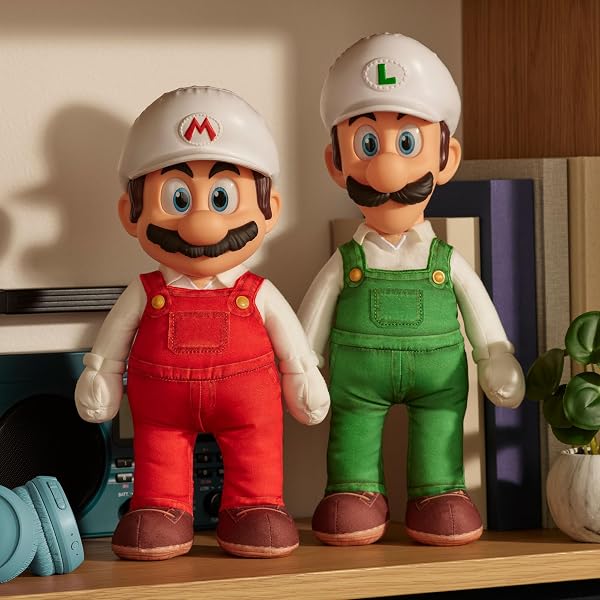 „Super Mario Galaxy“-Film: Bewegliches „Fire Mario“-Plüschtier, 35 cm, offiziell lizenziert von Jakks Pacific, Stofftier mit beweglichem Kopf, Nintendo-Sammlerstück, ab 3 Jahren - 4