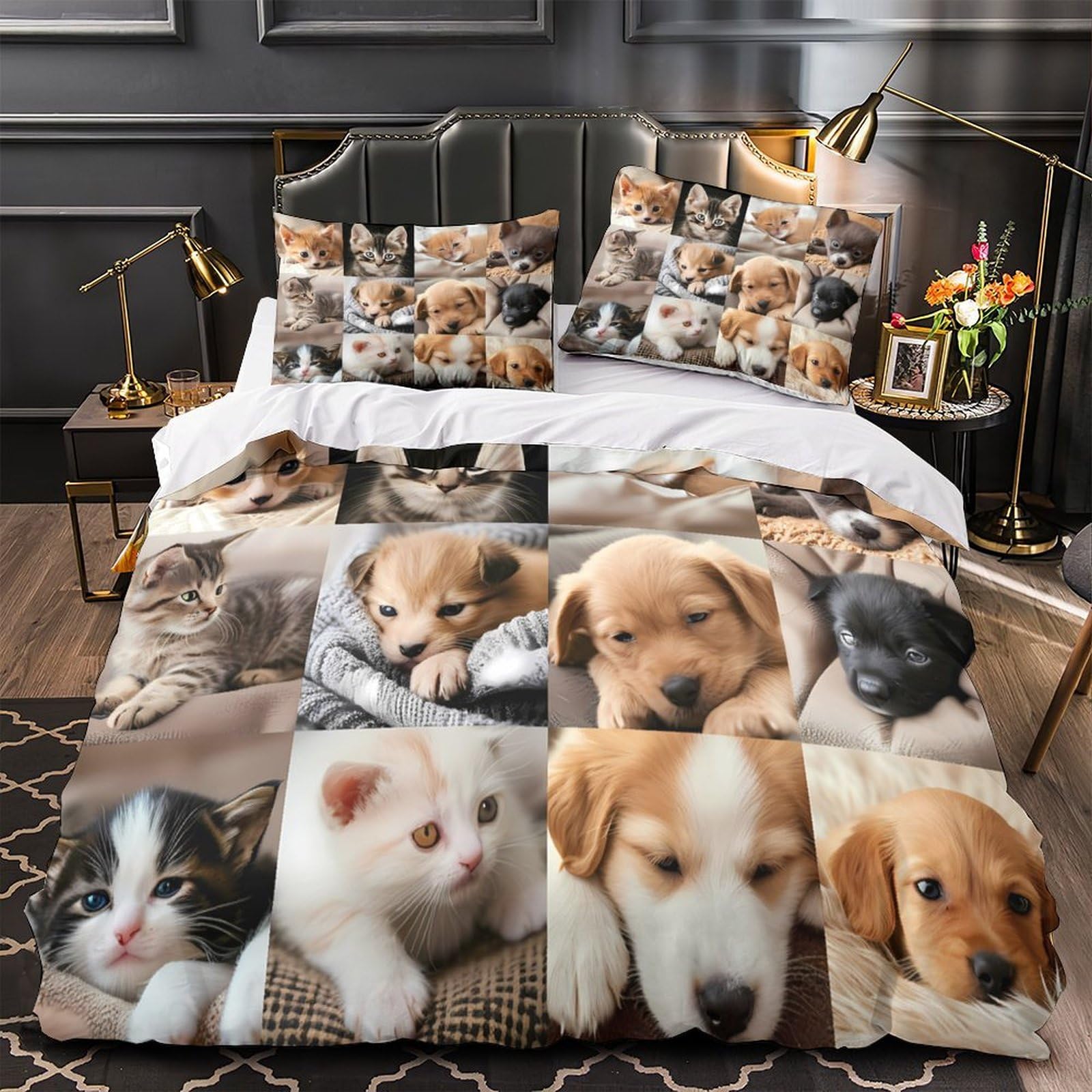 Housse de Couette Chatons 260x220cm pour Créer un Cocon de Douceur Style Jardin