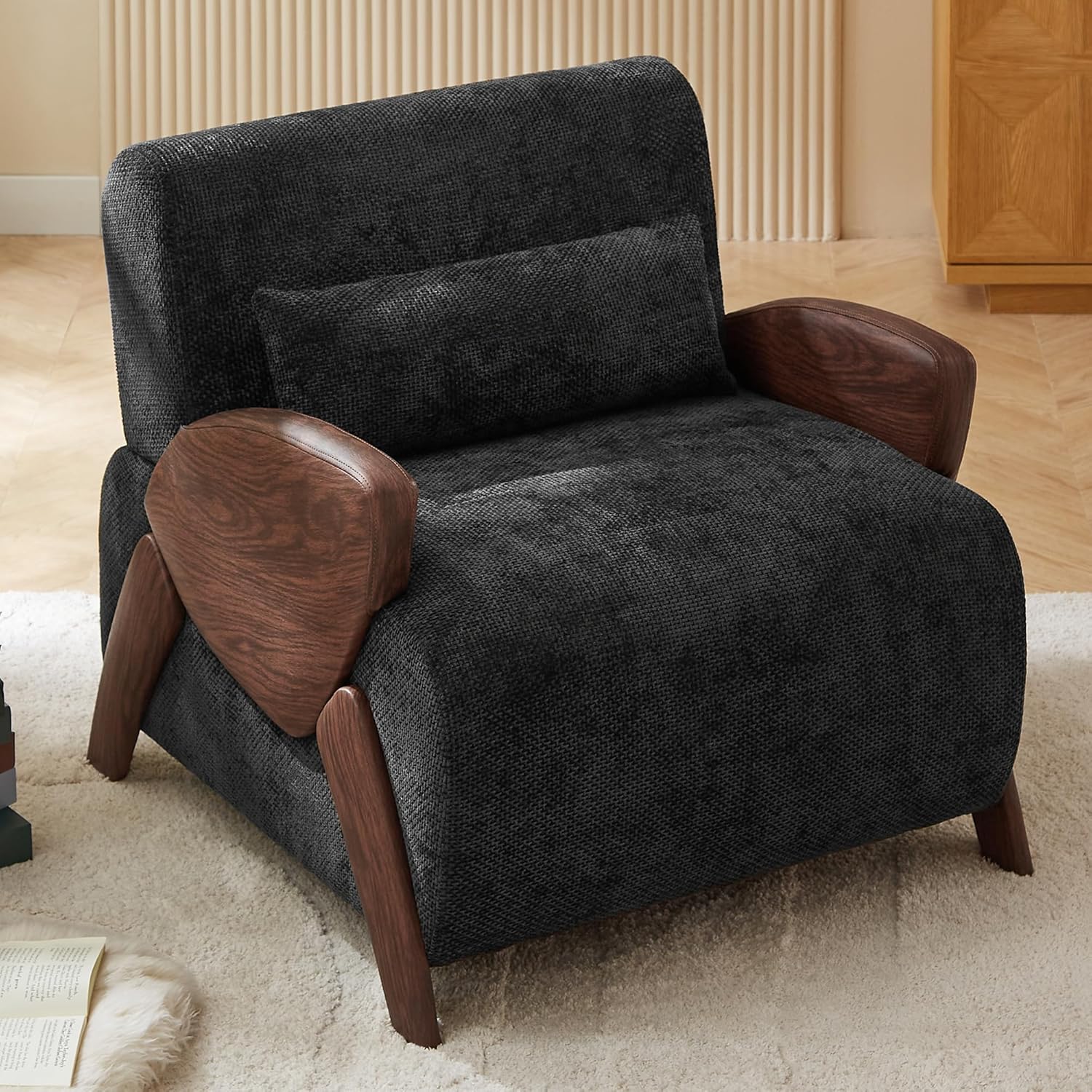 Suheww Living Room Chairs for Adults, 30.7" Black Oversized