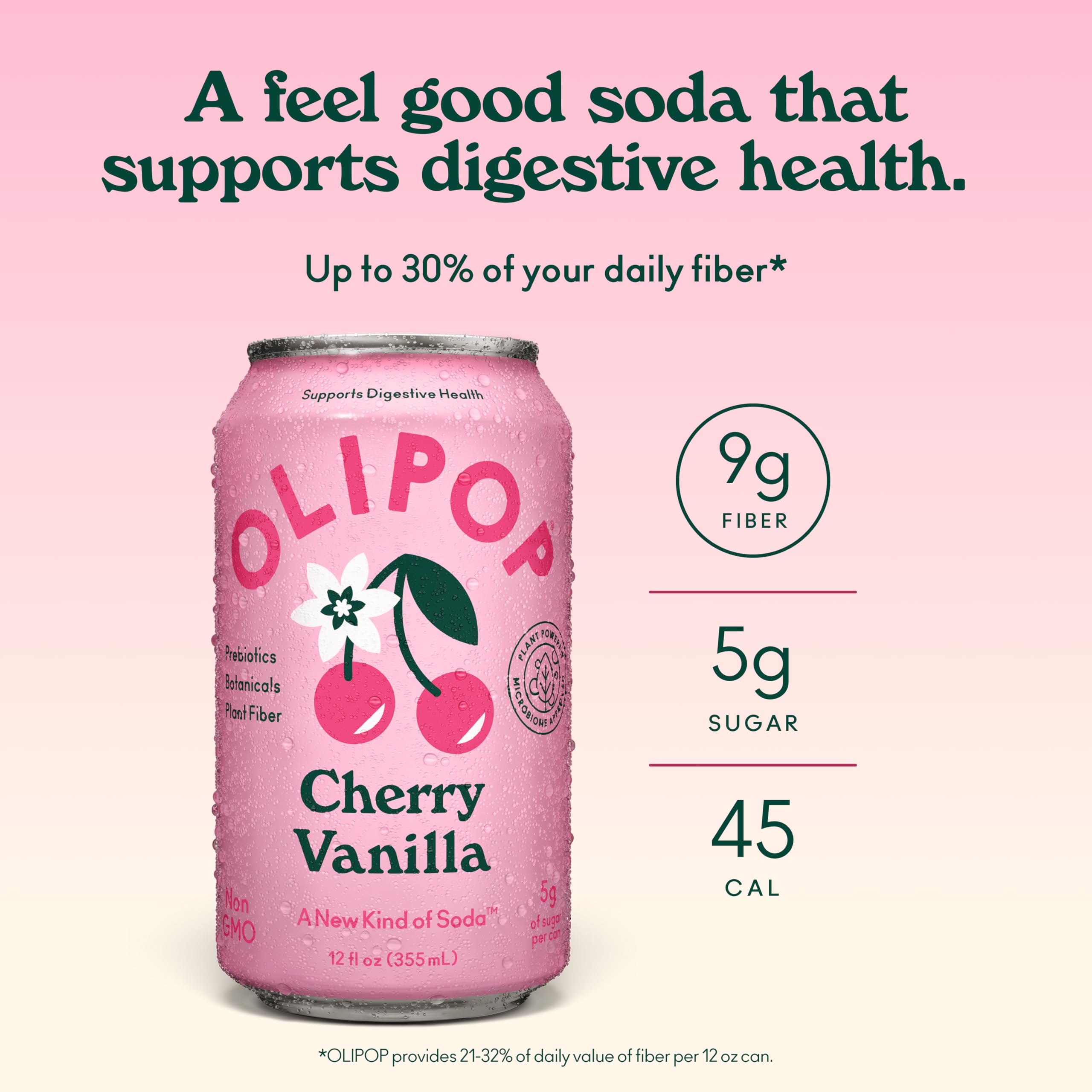 Amazon.com : OLIPOP Prebiotic Soda Pop, Cherry Vanilla, A New Kind