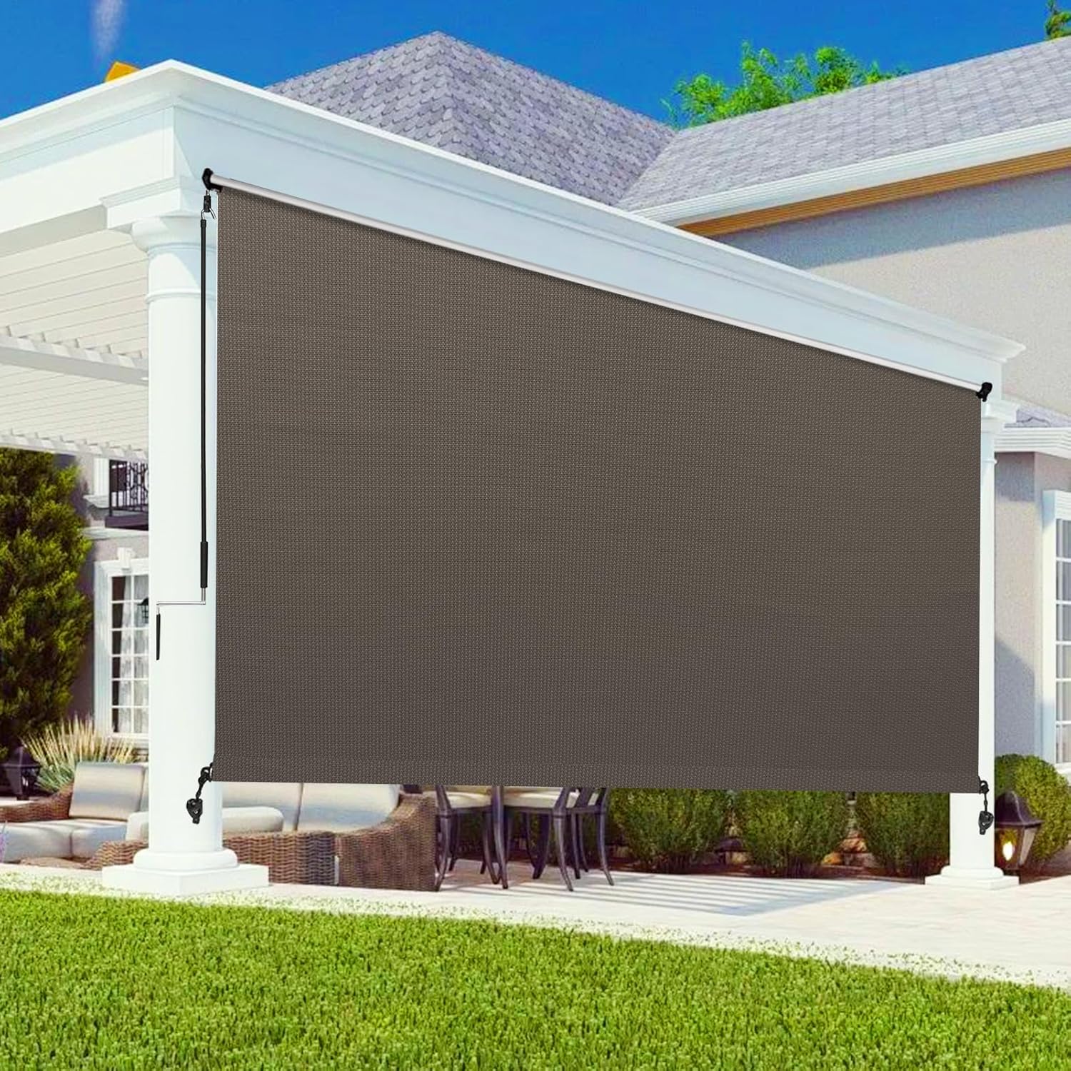 Amagenix Waterproof Outdoor Roller Shades 6'(W) x 8'(H