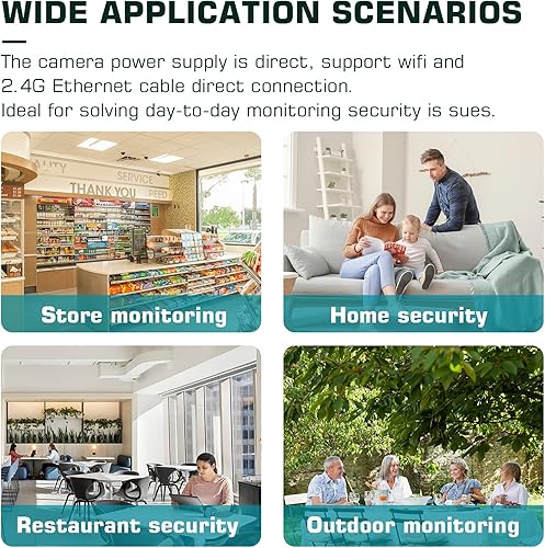 Miniatura 6 de Sistema de cámara de seguridad para exteriores, movimiento IP de vigilancia, cámara con detección de humanos, vehículos/mascotas, visión nocturna IR
