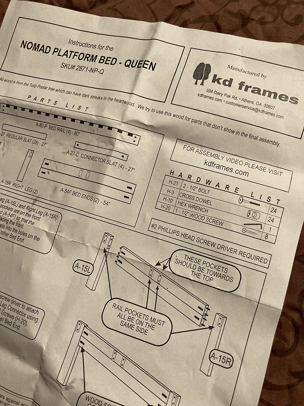 44/mo Finance KD Frames Nomad Platform Natural Poplar Bed Full