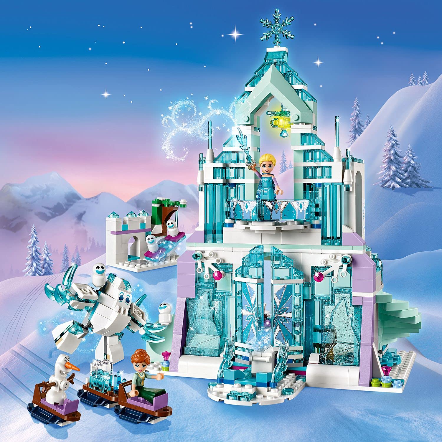 LEGO 43172 Disney Princess Il magico castello di Ghiaccio di Elsa, Esclusivo Amazon