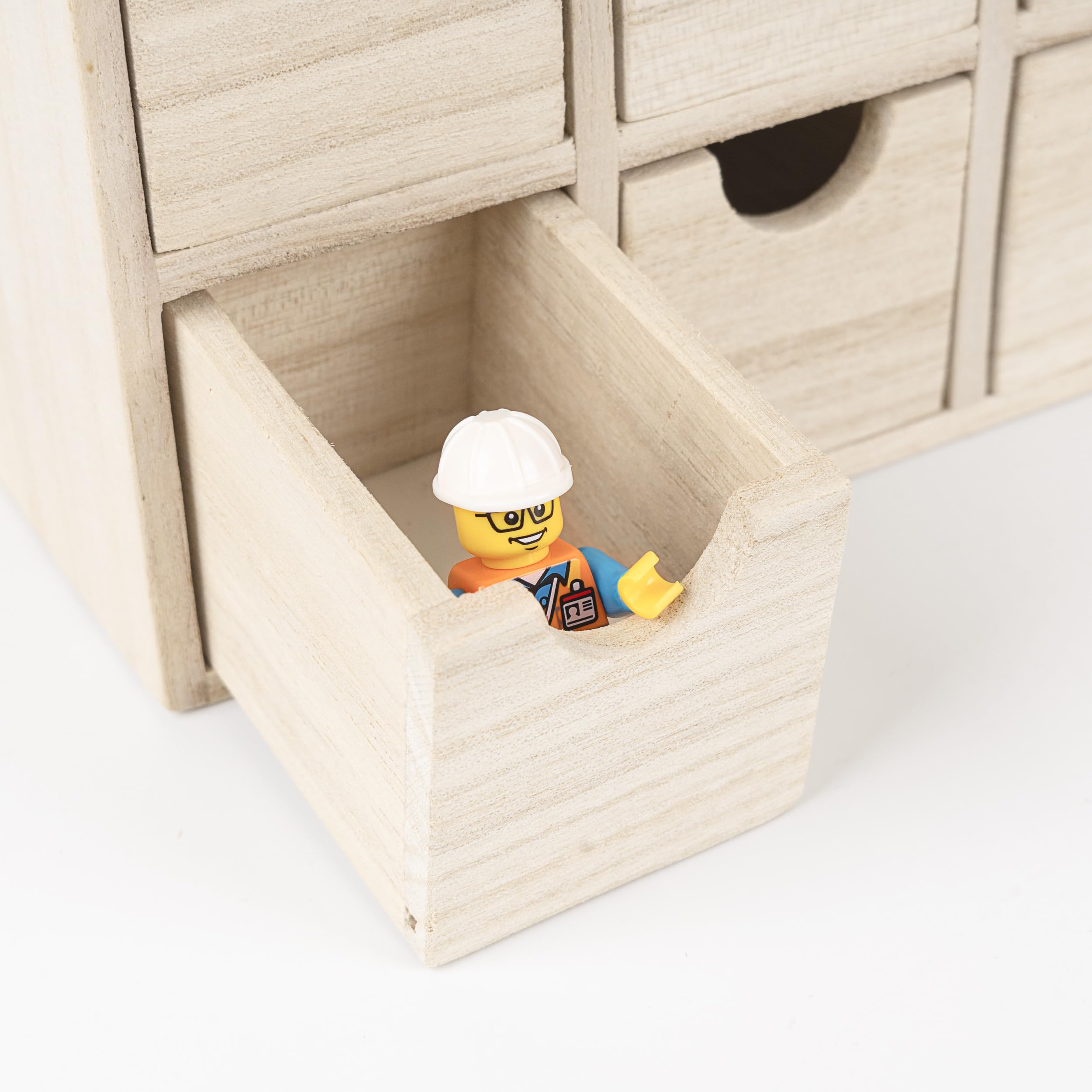 Sunlit Calendario de Adviento de madera de Navidad con cajones, madera sin terminar, calendario de cuenta regresiva en forma de chalet listo para decorar y personalizar | Caja de almacenamiento de