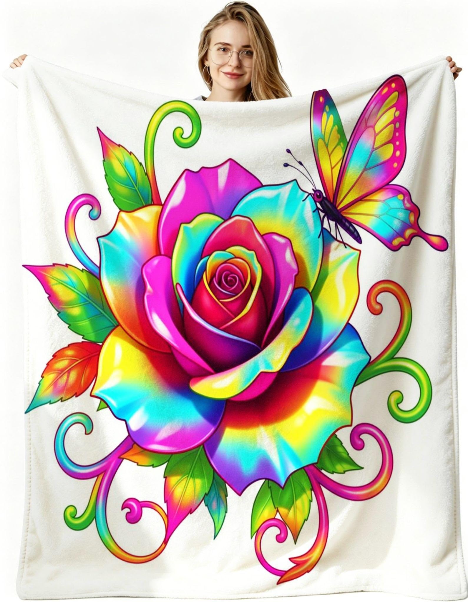 Manta Entretiempo Grande, Rosa de Colores, 220x240 cm, AQ8393