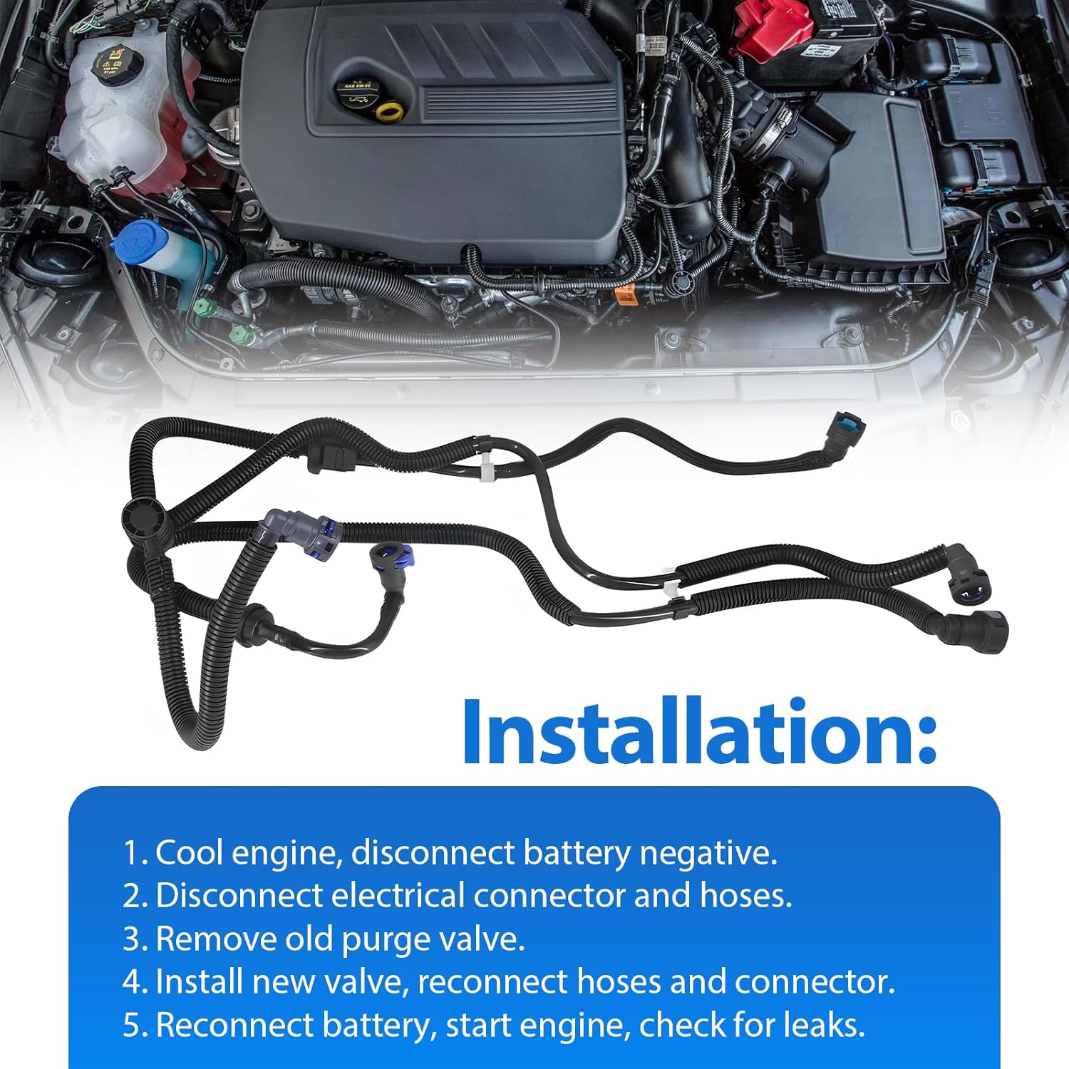 Vapor Canister Purge Va-lve Fits for 2017 2018 2019 Ford Escape 1.5L Replaces GV6Z-9D289-E GV6Z-9D289-A CP892