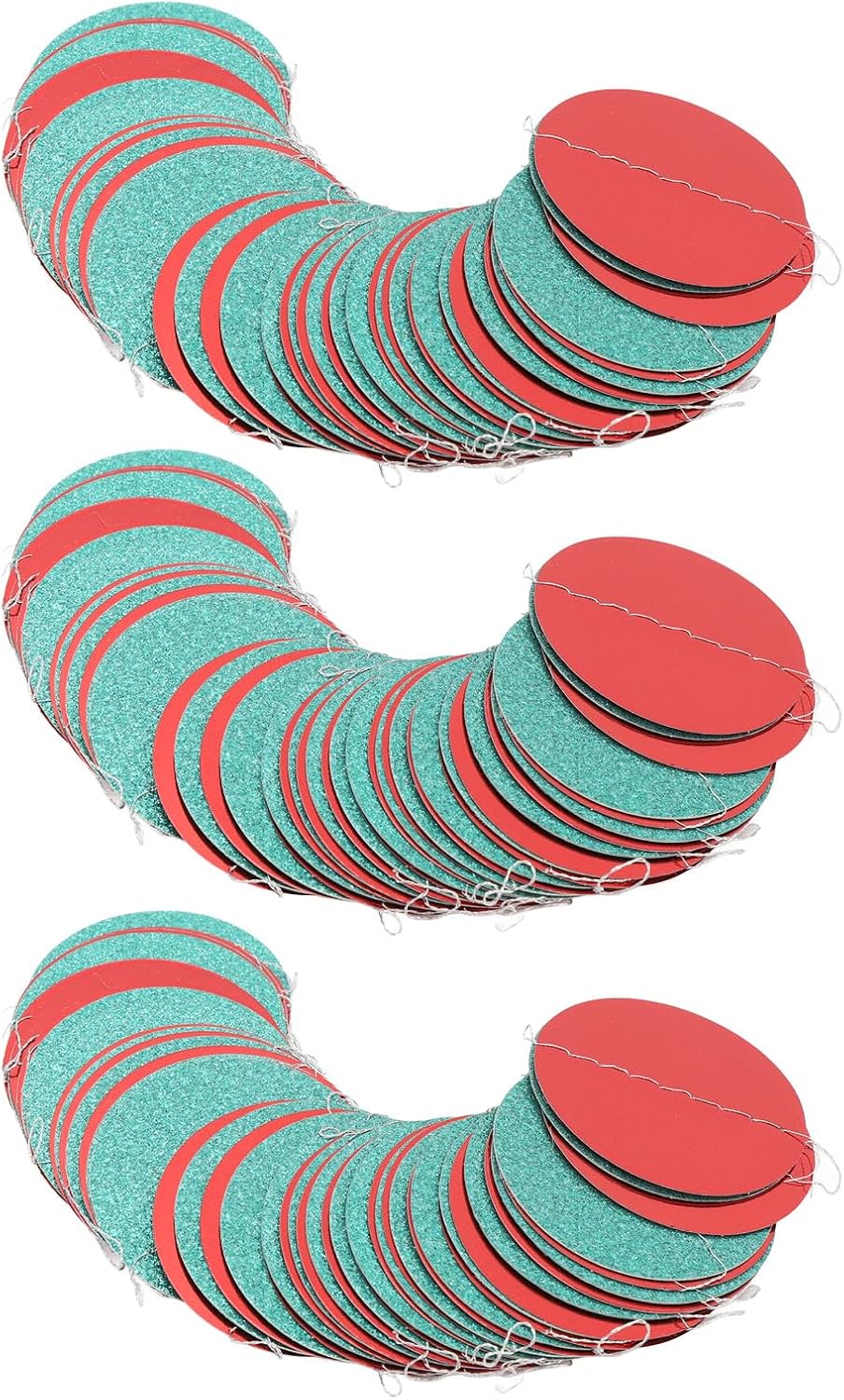3 Pack Green Red Circle Dots Garland Kit Red Green Circle Dots Pull Flag Banner Home Decoration Round Garland for Birthday Baby Shower Wedding Christmas Party