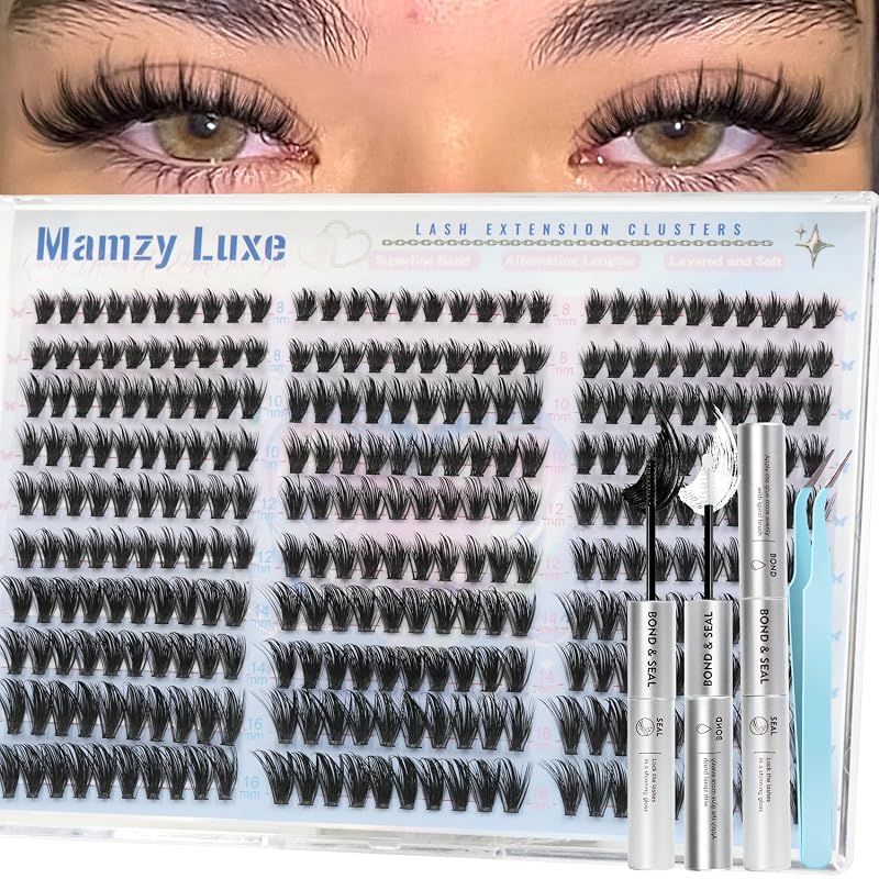Kit de Cílios Postiços em Tufo Mamzy Luxe Manga, Curvatura D, 8–16 mm, 300 Unidades