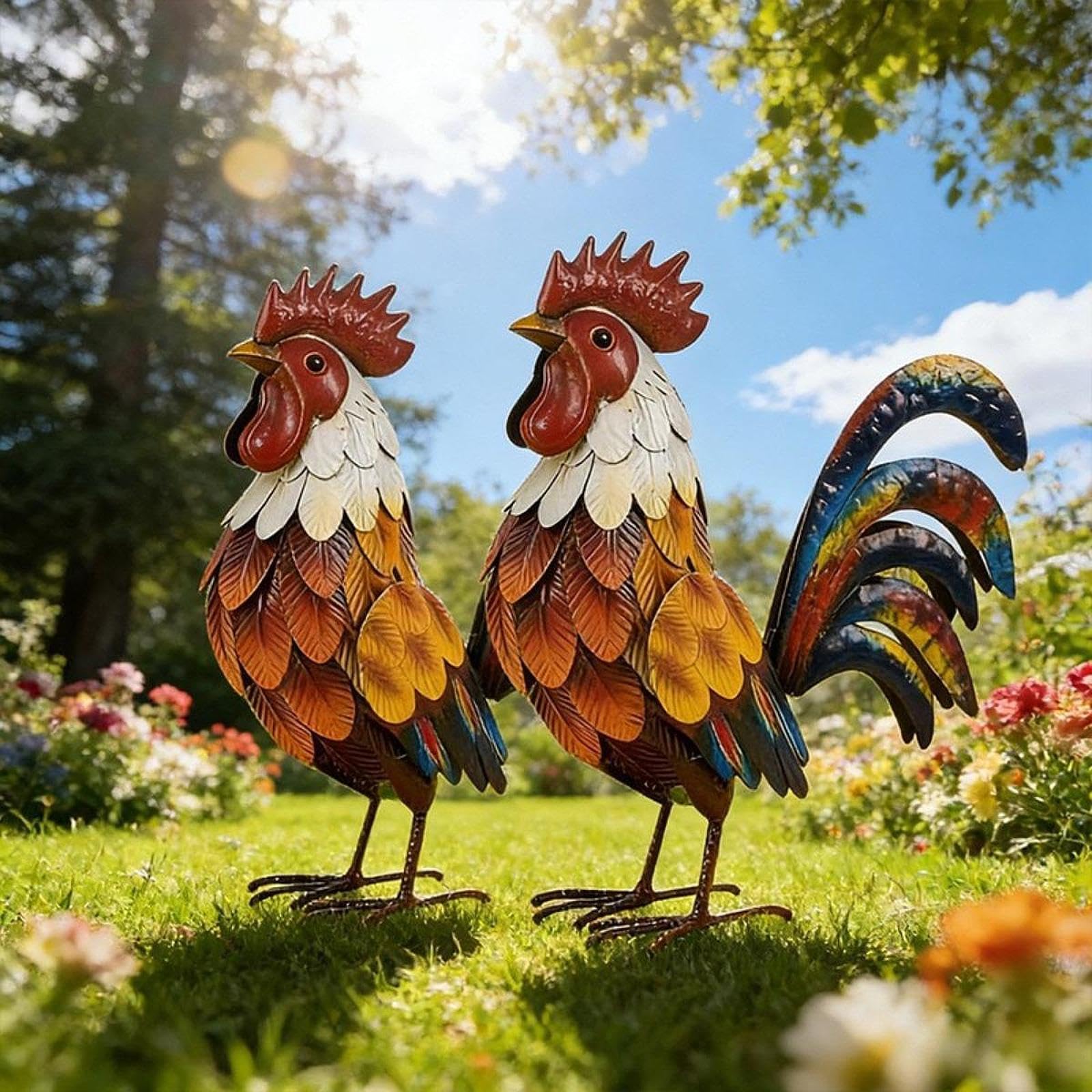 Statuetta da Giardino in Metallo, Decorazione da Prato, Arte Creativa da Giardino, Scultura di Animali per da Giardino, Giardino, Regalo di I