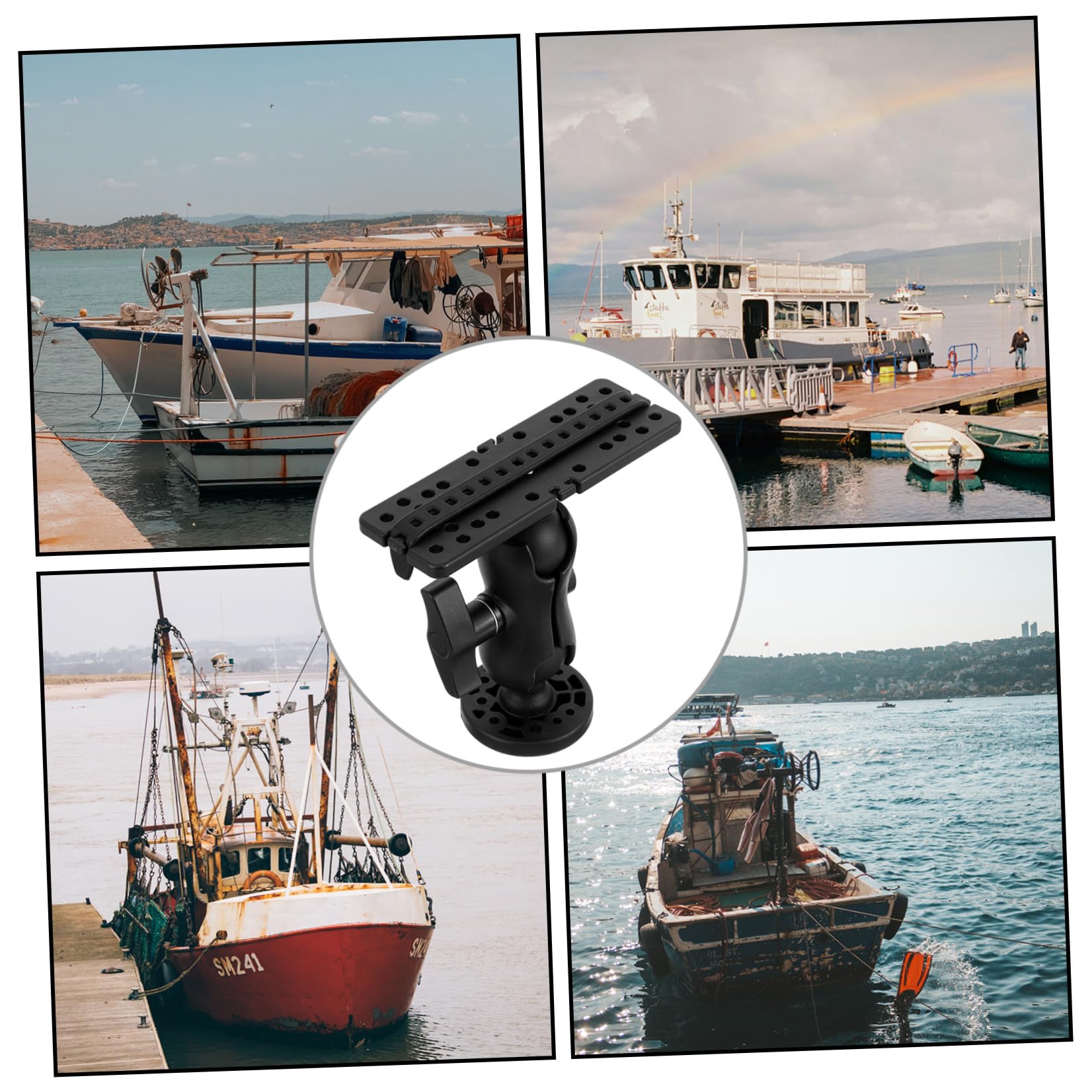 Anneome Multifunktionale Fischfinderhalterung Verstellbar Robust Für Kajak Boot Plattform Halterung Schnellmontage Angler Zubehör