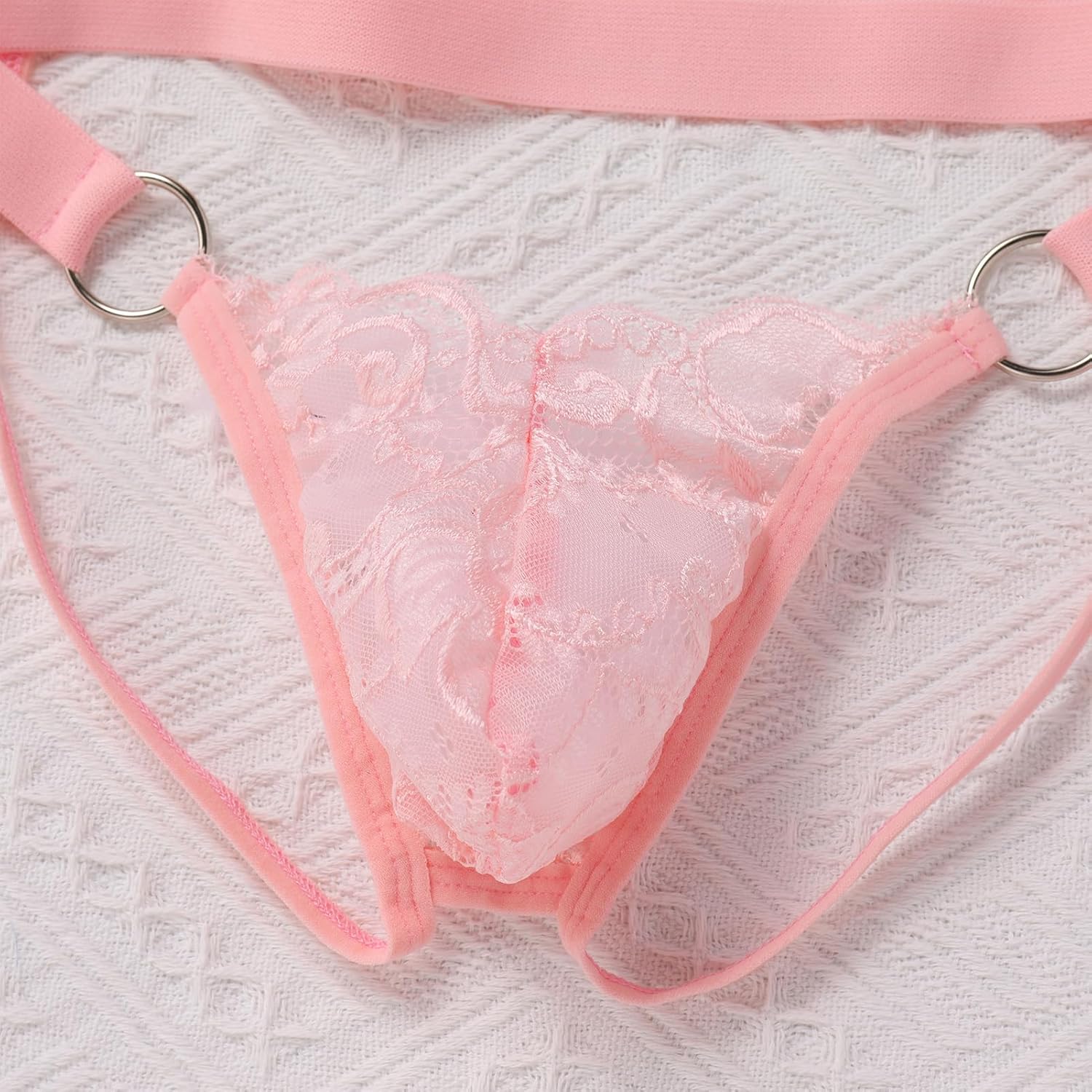 ABAFIP Men's Lace Thong Underwear Low Waist Sissy Pouch G-String Panties Crossdressing Lingerie - Image 2