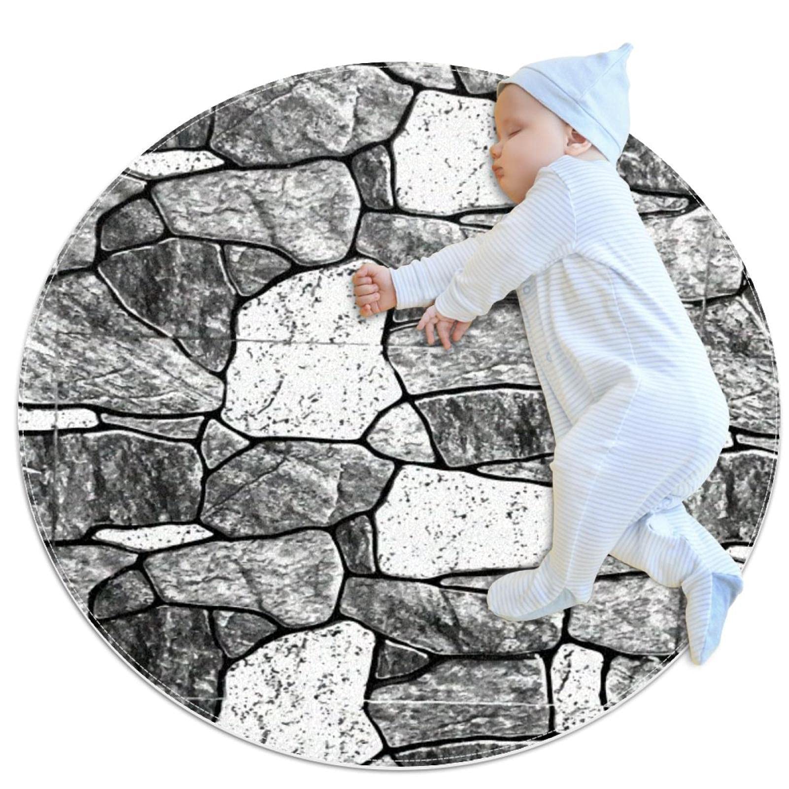 Tapis de salle de bain antidérapant motif briques sécurisé 1m