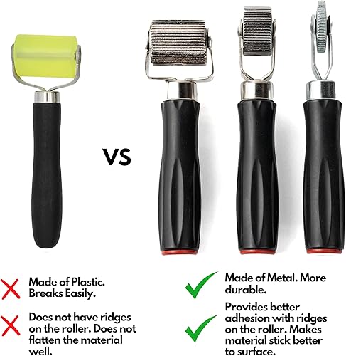 Miniatura 2 de SunplusTrade Rodillo de amortiguamiento de sonido, paquete de 3 herramientas de instalación de metal para automóvil, alfombrilla amortiguadora de