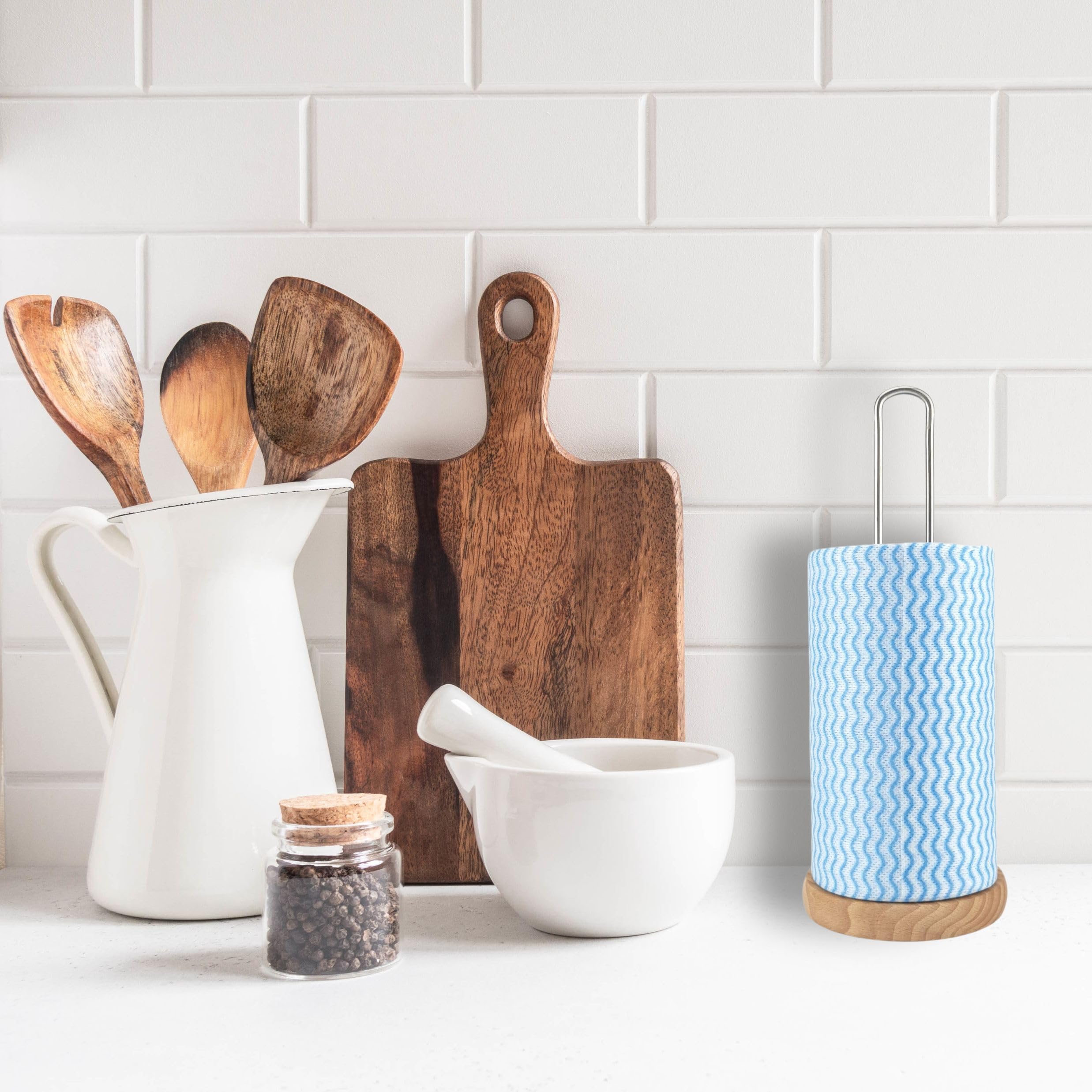 IDEA HOME Ściereczki na Rolce 2x100 sztuk – Niebieskie Ściereczki do Wycierania 8 x 35 cm – Uniwersalne Ściereczki w Rulonie do Kuchni, Sprzątania i Zastosowań Przemysłowych