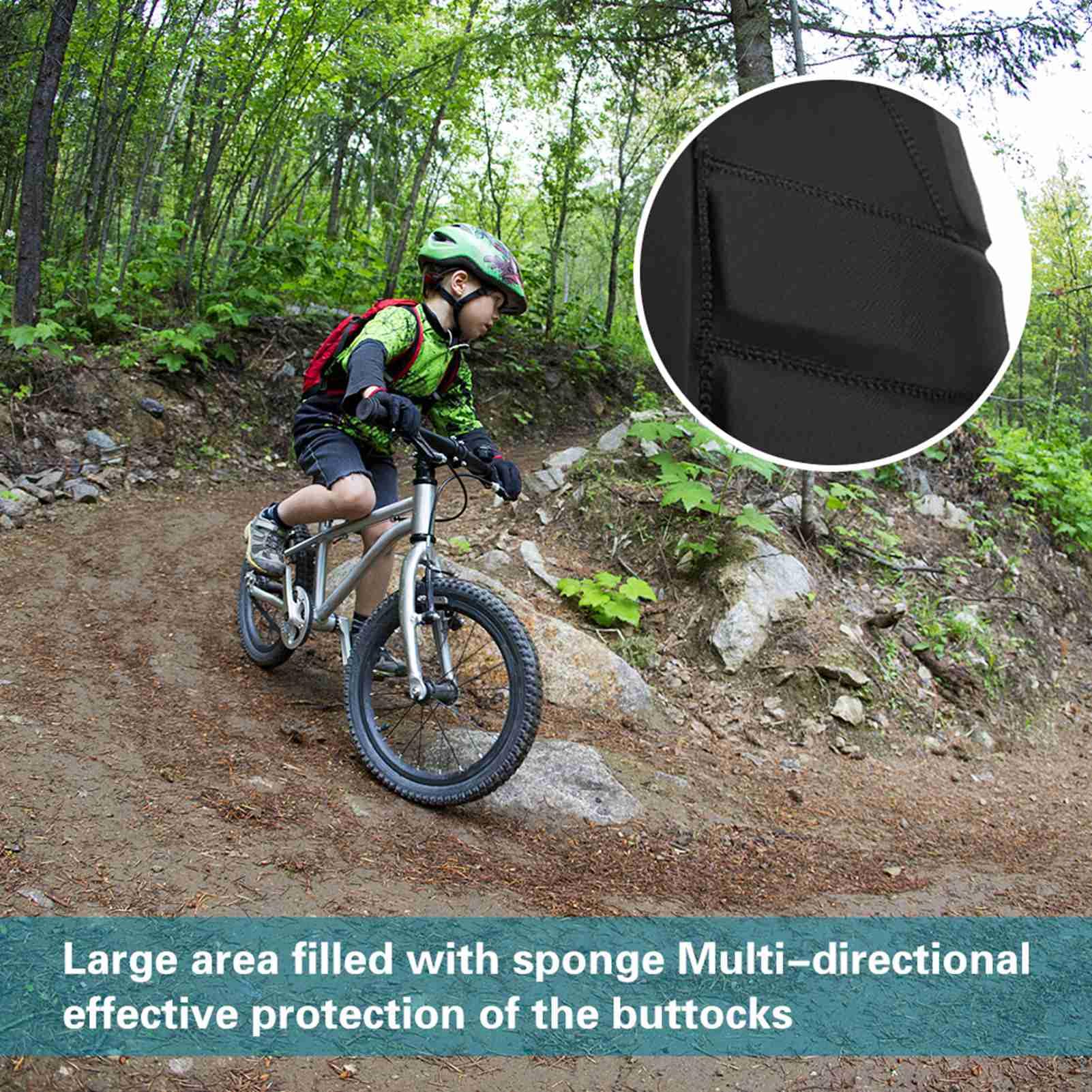 Topyond Kids Ice Skating Pads, 3D Protective Butt and Tailbone Pads, Thin and Breathable Design, Detachable Soft Sponge for Comfortable Use for Young Skaters (L)