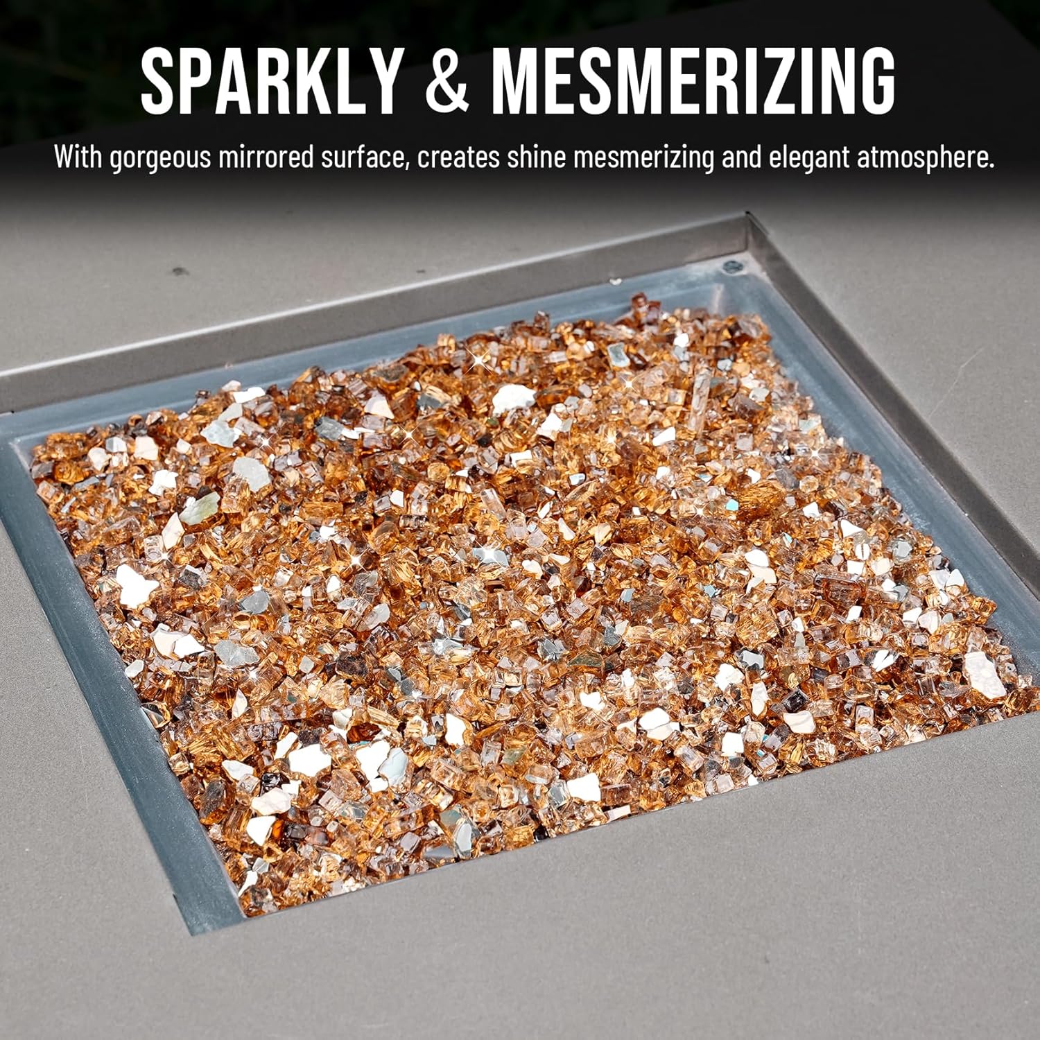 Skyflame High Luster 10-Pound Fire Glass for Fire Pit Fireplace Landscaping, 1/4-Inch Copper Reflective - Image 5