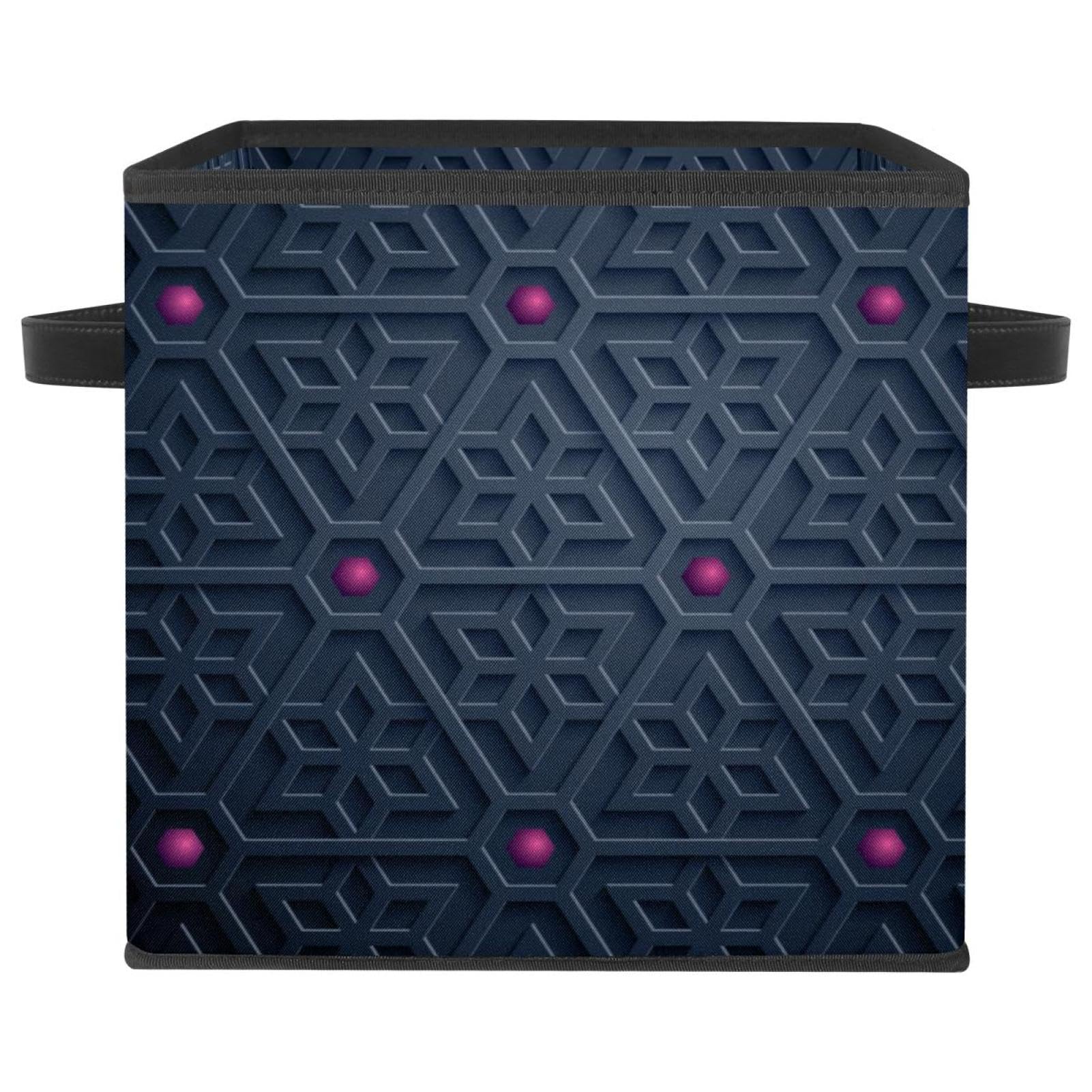 Boîte de rangement pliable en tissu cube à motif géométrique arabe