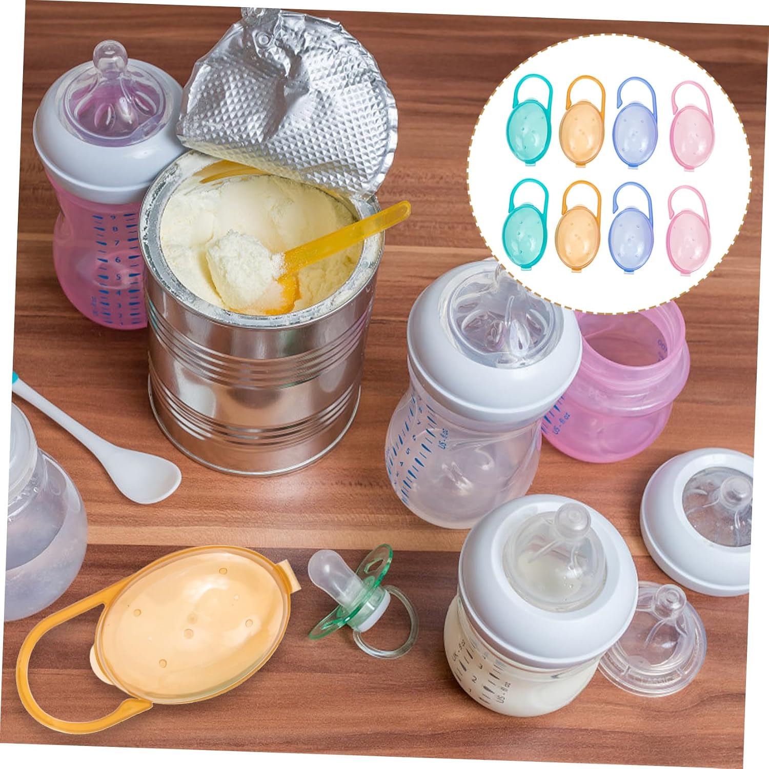 Milisten 8Pcs Pacifier Holder Case Durable Plastic Pacifier Storage Box Easy to Clean for Diaper Bag Keeps Pacifiers Safe and Organized for Moms