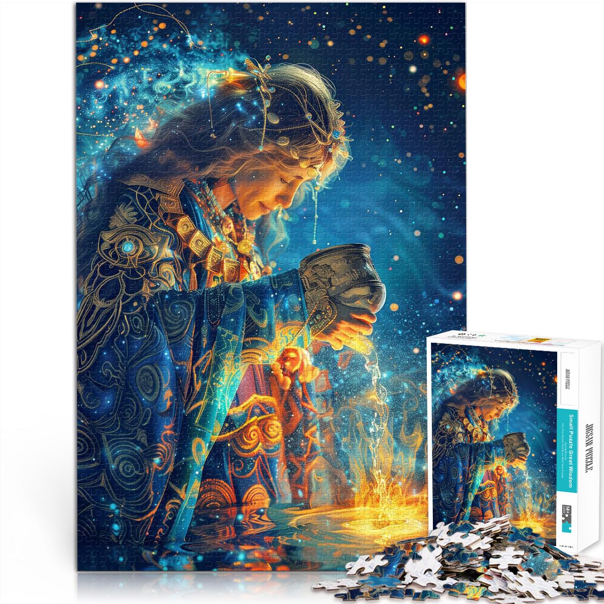 1000 Piece Jigsaw Puzzle for Adults Aquarius Lernspielzeug für die ganze Familie Geburtstagsgeschenk, Geschenke, Wandkunst38x26cm — image 1