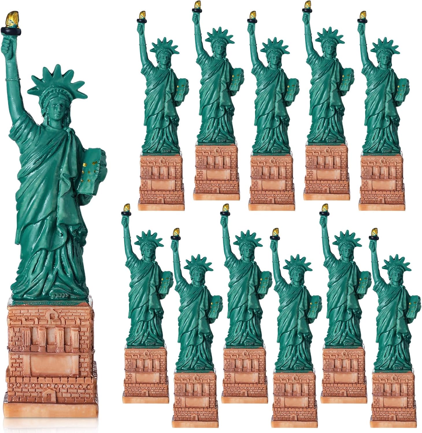 Briwooody 12 Pcs 5.24 Inches Statue of Liberty Figurine Decorations New York City Souvenirs Gifts New York Statue Replica Model Modern Home Decor for Living Room Table Decor