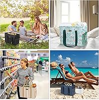 Vista 6 de BALEINE Bolsa de utilidad extra grande con marco de alambre para almacenamiento, 16,5 x 14 x 10 pulg.