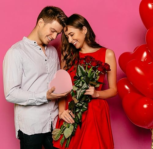 Miniatura 5 de Cajas de regalo en forma de corazón para el día de San Valentín, paquete de 3 cajas de regalo rosas con adornos dorados, caja de regalo de San