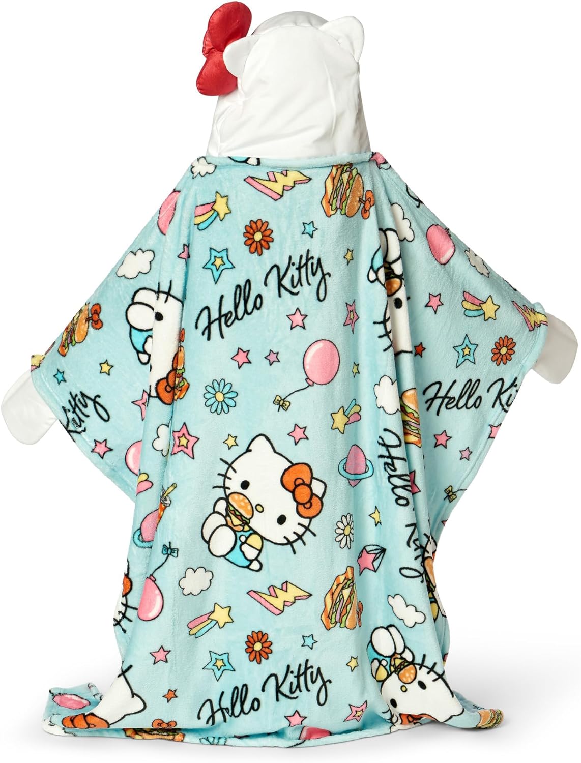 Northwest Sanrio Hello Kitty Blanket, Wearable Hooded Throw, Soft 3D Sculpted Hood, Silk Touch Throw, 40 x 50 Inches - Image 2