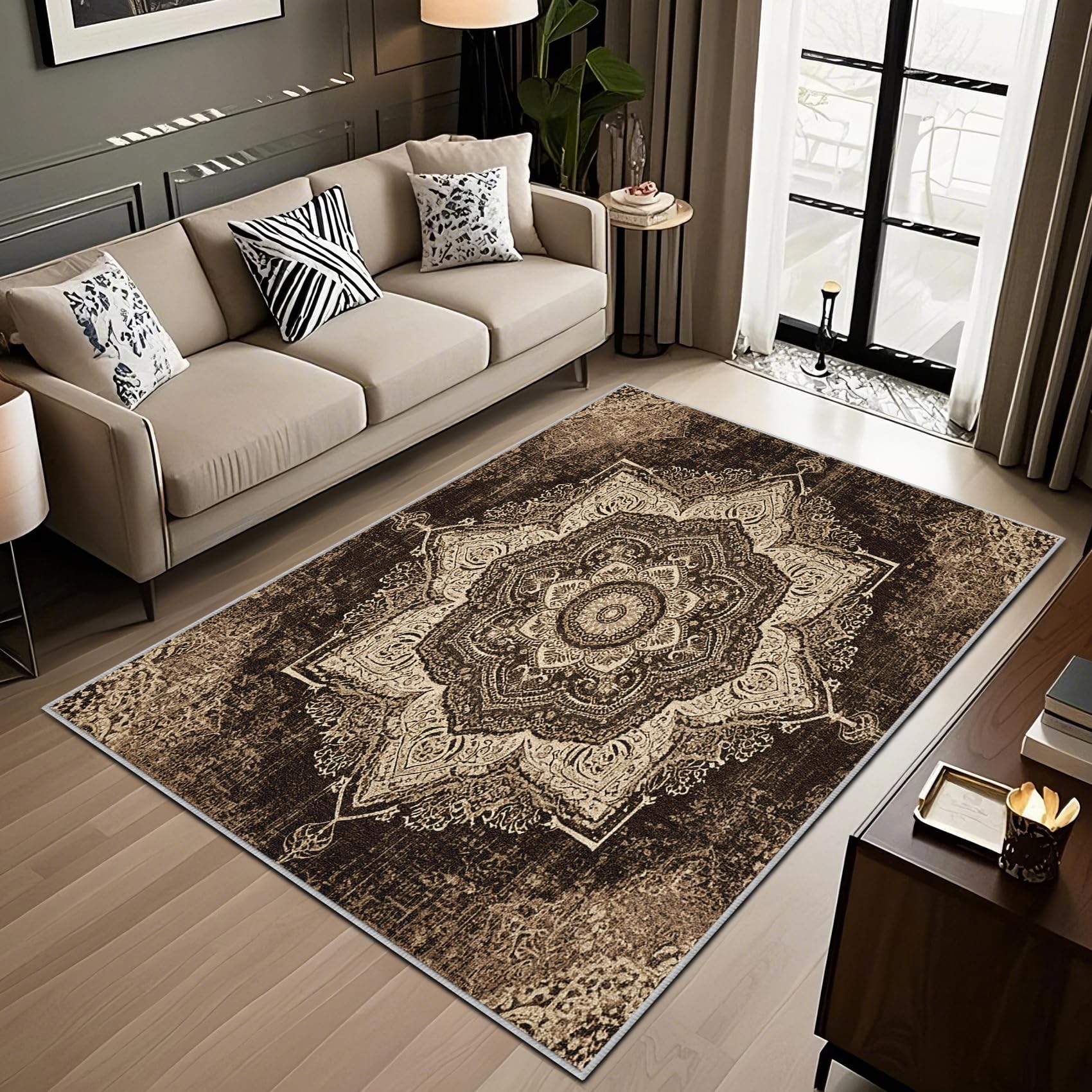 Tapis de salon abstrait 160x230 antidérapant pour chambre et cuisine