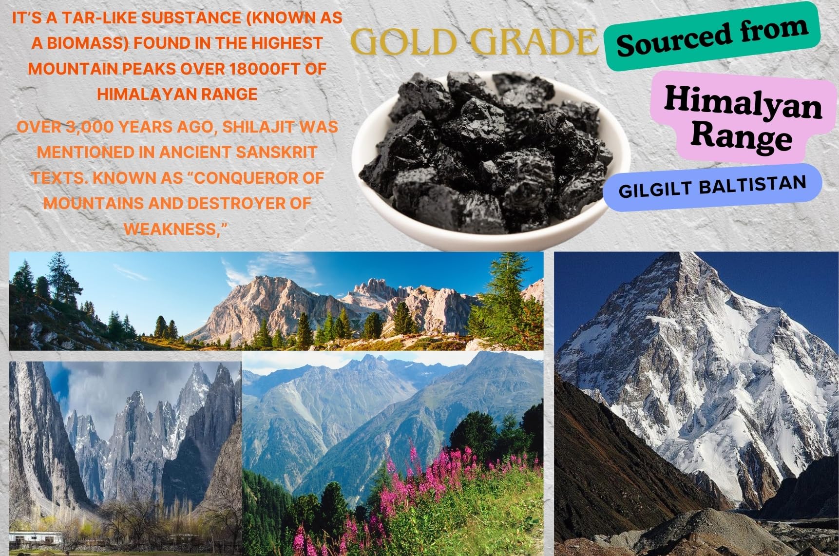 Pure Natural Gilgit Baltistan GB Himalayan Mountains Shilajit Resina 85+Minerali Testato in laboratorio 30G/1 oz UK