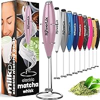 Vista 1 de PowerLix Espumador de leche de mano con pilas para café, café con leche, capuchino, chocolate caliente, mini bebida duradera.