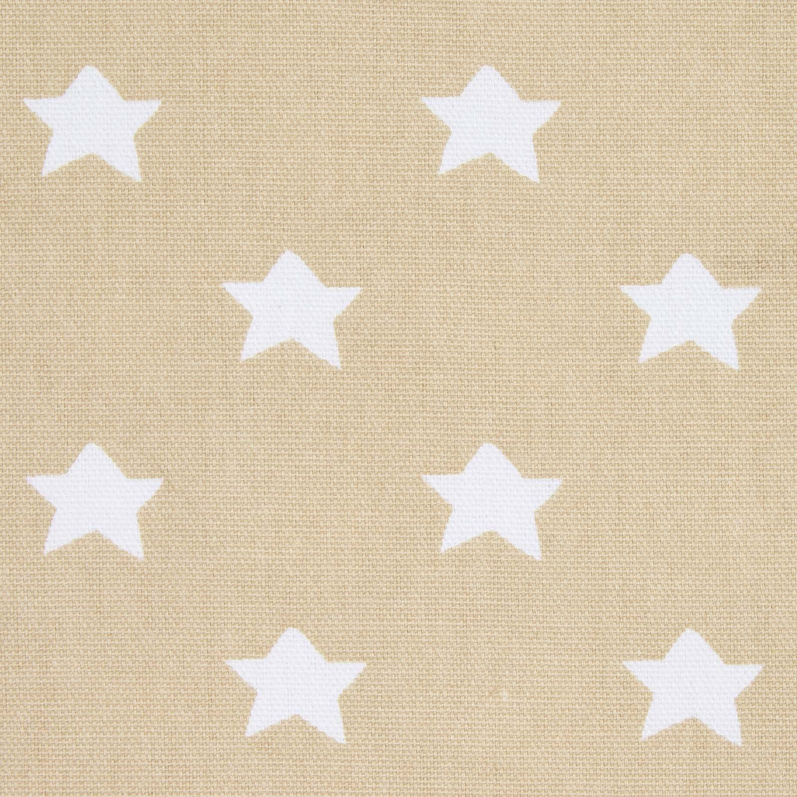 Homescapes (Beige) Pure Cotton Stars Fabric 150Cm Wide Cream