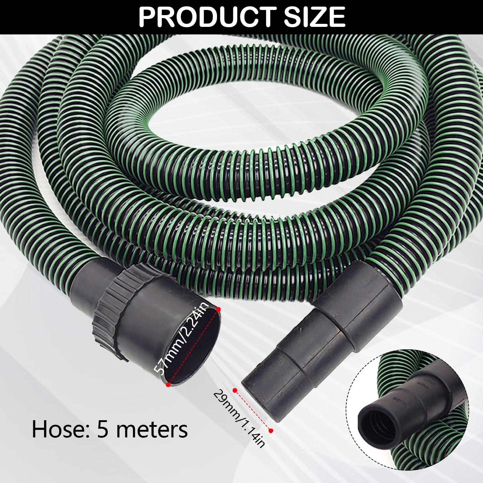 Tuyau D'extraction de Poussière, Tuyau D'aspiration Ø 32 mm Antistatique D27 pour Aspirateur compatible avec Festool CT 26/36/48 15/25 MI-NI et CT MI-DI à partir de 2019 (5 m)