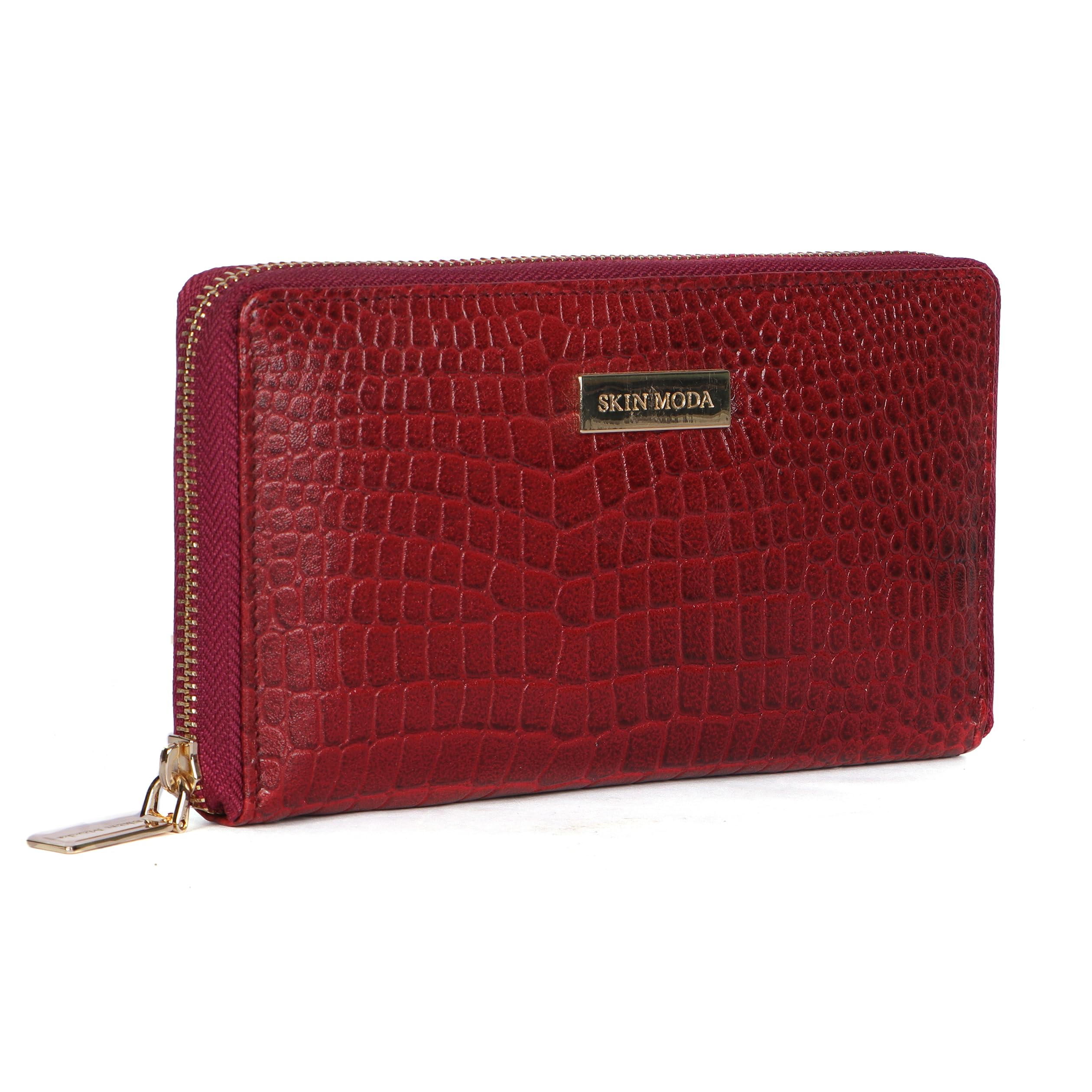 Luxury Leather Clutch for Womens – Round Zipper Wristlet Wallet with Card Slots for Evening or Parties-image-17