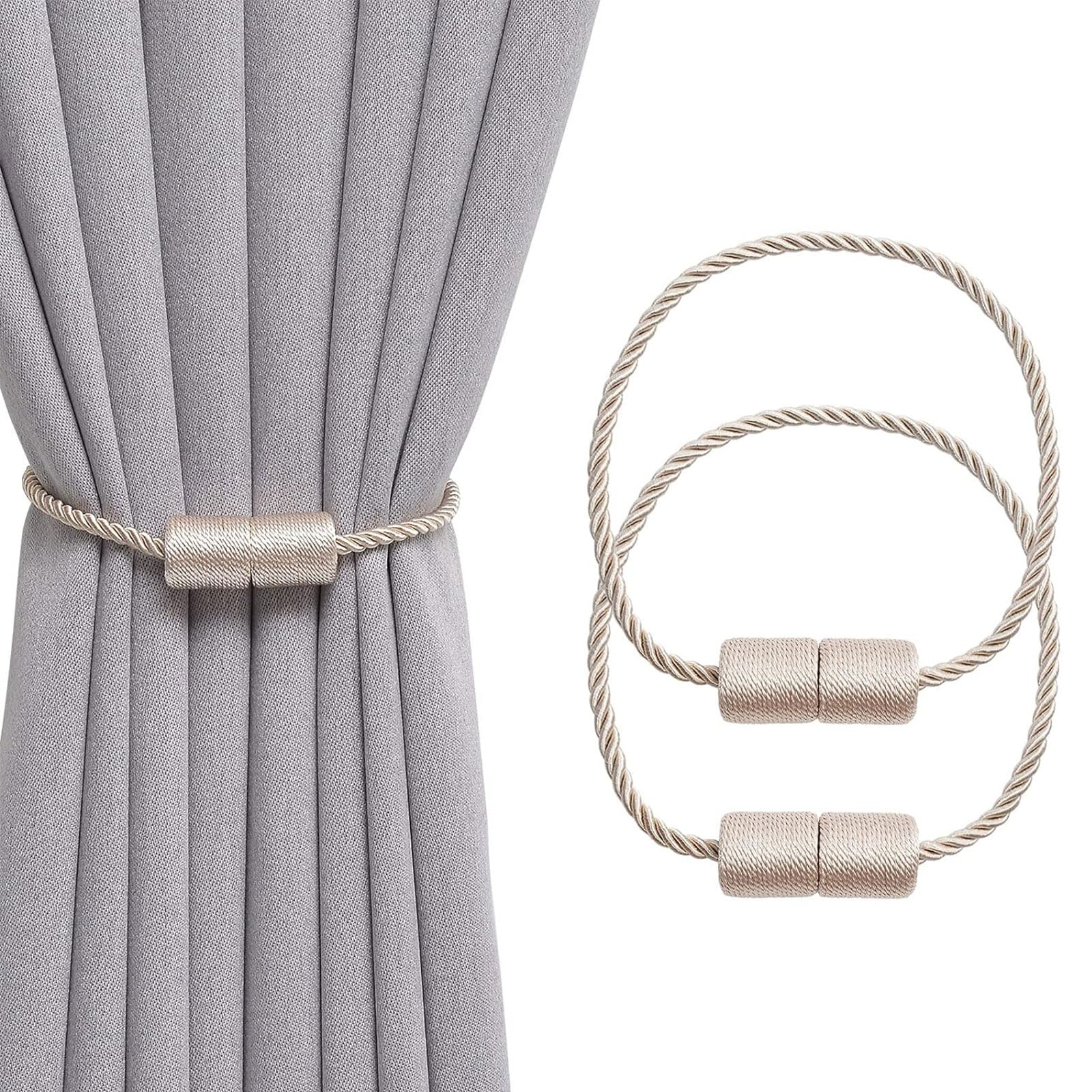 2 Piezas Clip Magnético Para Cortinas, Abrazaderas Cortinas, Sujeta Cortinas, Correas De Imán Para Cortina, Clip De Cortina Magnético Para La Decoración De Salas De Estar, Oficinas Y Dormitorios