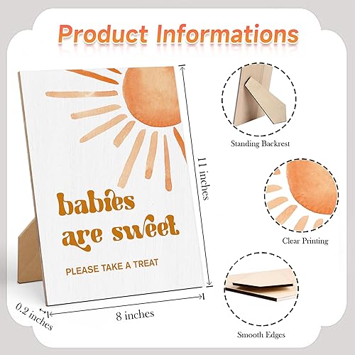 Miniatura 7 de Letrero de juego de Baby Shower Games a Message from The Bump Baby Shower de 8 x 11 pulgadas, letrero de juego de madera arcoíris bohemio,