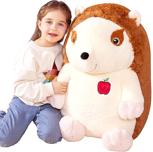 IKASA Juguete de peluche de erizo gigante, grande de 23 pulgadas, lindos juguetes suaves jumbo, enorme tamaño grande, esponjoso, de gran tamaño,