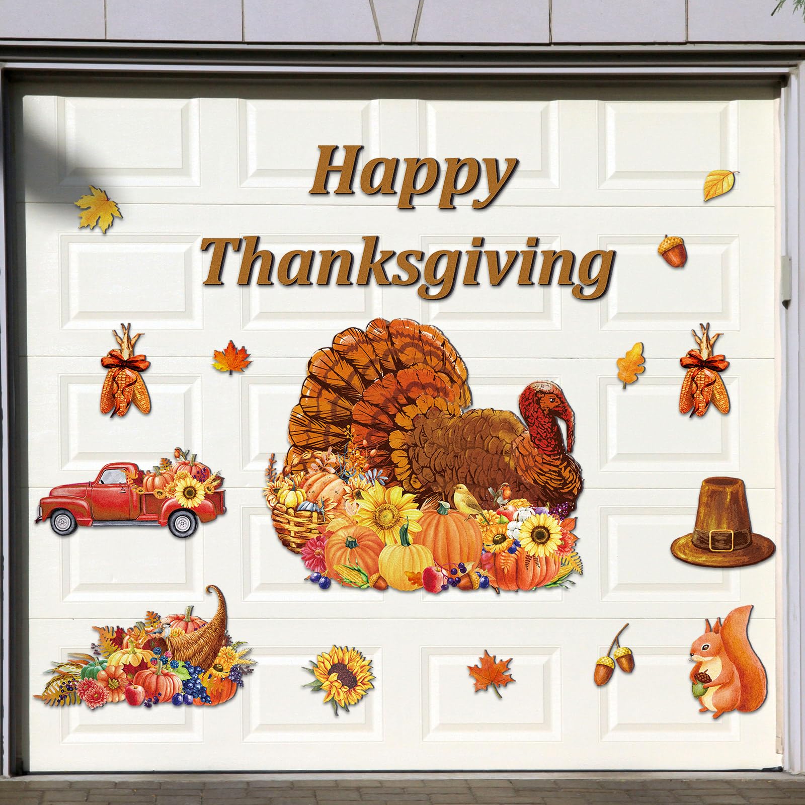 Fall Garage Door Magnets – “Fall For Jesus He Never Leaves” Decals With Crosses, Sunflowers, Pumpkins, Leaves