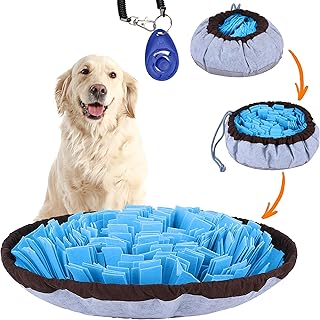 Friendly Barkz Adjustable Snuffle Mat for Dogs with Suction Cup, Dog Enrichment Toys with Pet Training Clicker to Encourag...