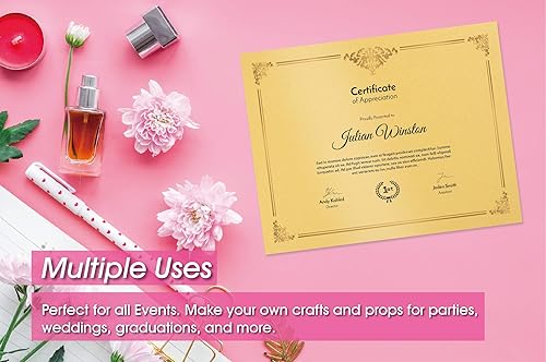 Miniatura 2 de Gold Shimmer Paper - Paquete de 100 papel de cartulina metálica, cubierta de 92 libras, doble cara, apto para impresoras, perfecto para bodas,