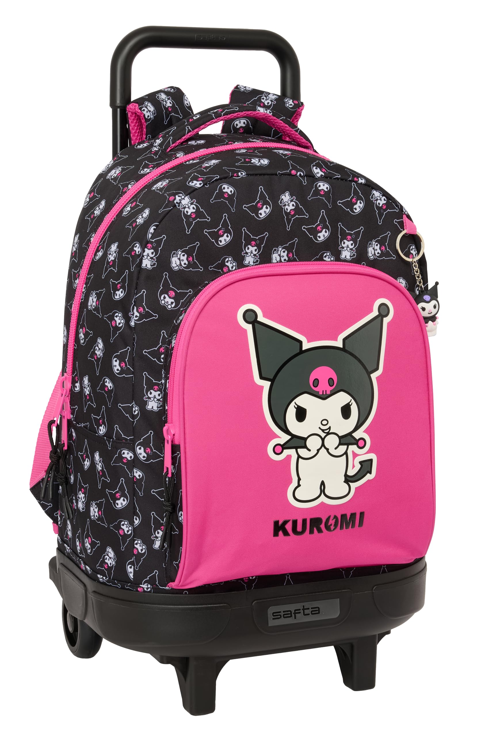 KUROMI - Mochila Grande con Ruedas, Compacta, Extraíble, Ideal para Niños de Diferentes Edades, Cómoda y Versátil, Calidad y Resistencia, 33x22x45 cm