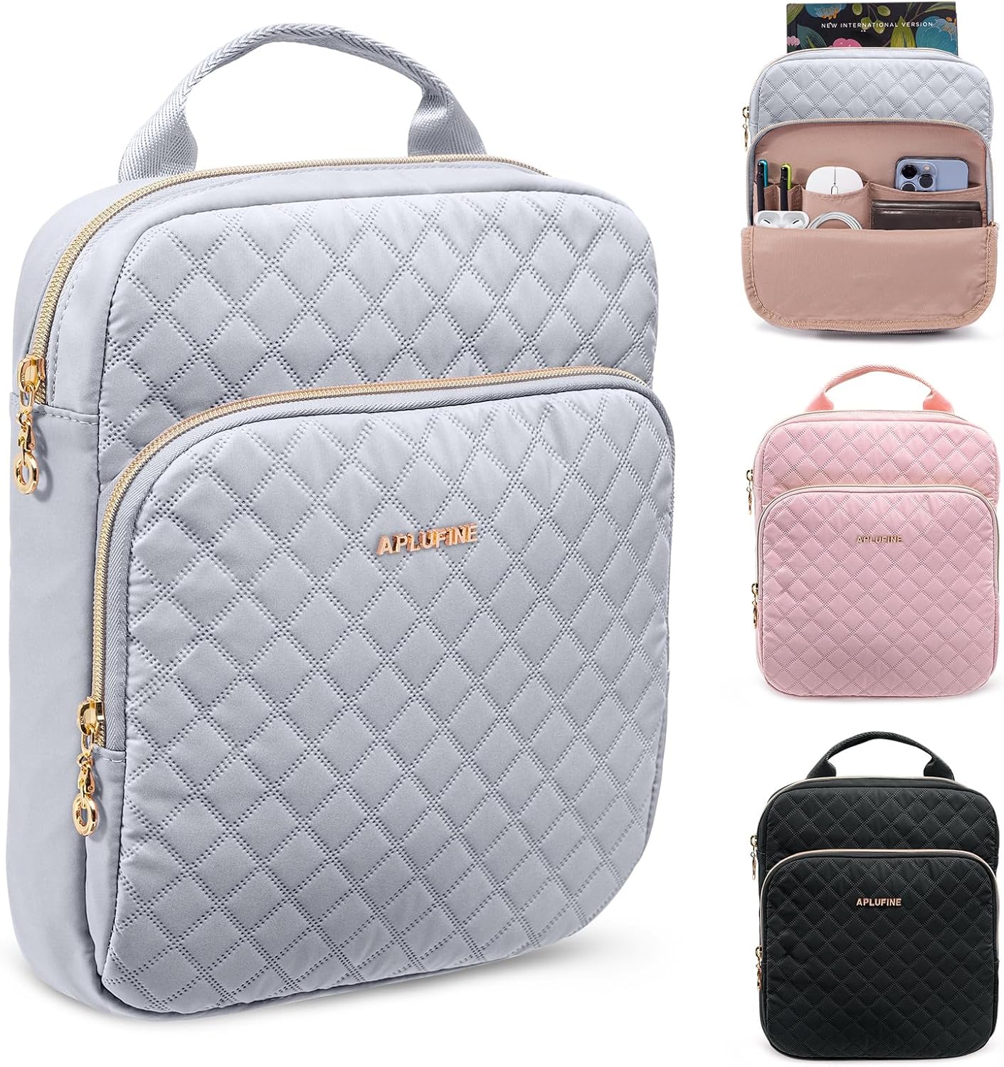 Book Sleeve with Zipper Book Pouch, Book Protector Bag,Book Sleeve for Book Lovers, Book Cover, Book Carrying Case for Book Accessories, Study Suppliers Grey