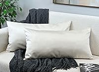 Vista 53 de Aiking Home - Funda de almohada decorativa rectangular de seda sintética de 12 x 18 pulgadas, cierre de cremallera, color aguamarina (juego de 2)